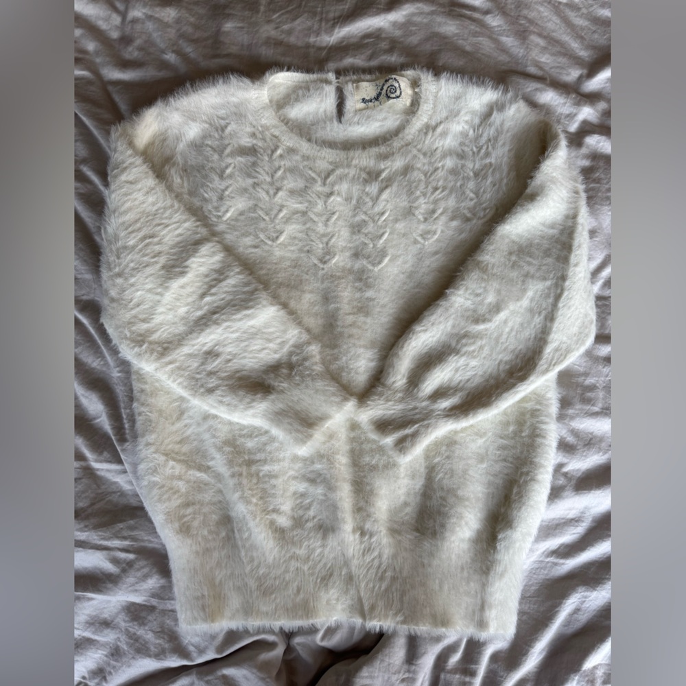 Anthropologie White Aubade Chevron Sweater, Large